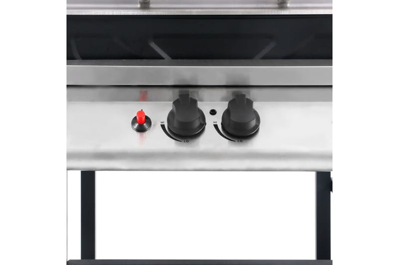 Gasolgrill med sidobord i 3 nivåer svart och silver - Svart - Trädgård & spabad - Grillar & matlagning utomhus - Gasolgrill