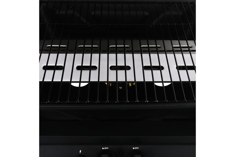 Gasolgrill med sidobord i 3 nivåer svart - Svart - Trädgård & spabad - Grillar & matlagning utomhus - Gasolgrill