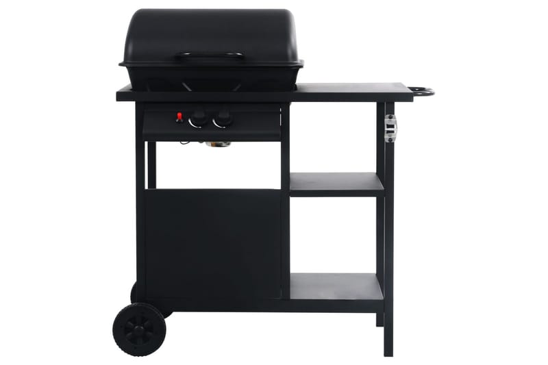 Gasolgrill med sidobord i 3 nivåer svart - Svart - Trädgård & spabad - Grillar & matlagning utomhus - Gasolgrill