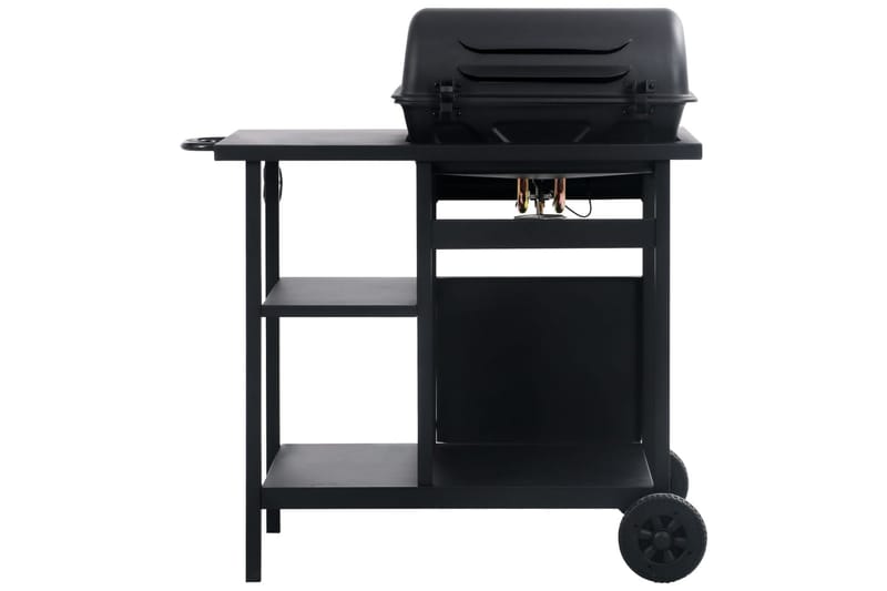 Gasolgrill med sidobord i 3 nivåer svart - Svart - Trädgård & spabad - Grillar & matlagning utomhus - Gasolgrill