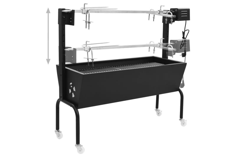 Elektriskt grillspett rotfritt stål - Svart - Trädgård & spabad - Grillar & matlagning utomhus - Grilltillbehör - Grillställ & rotisserie