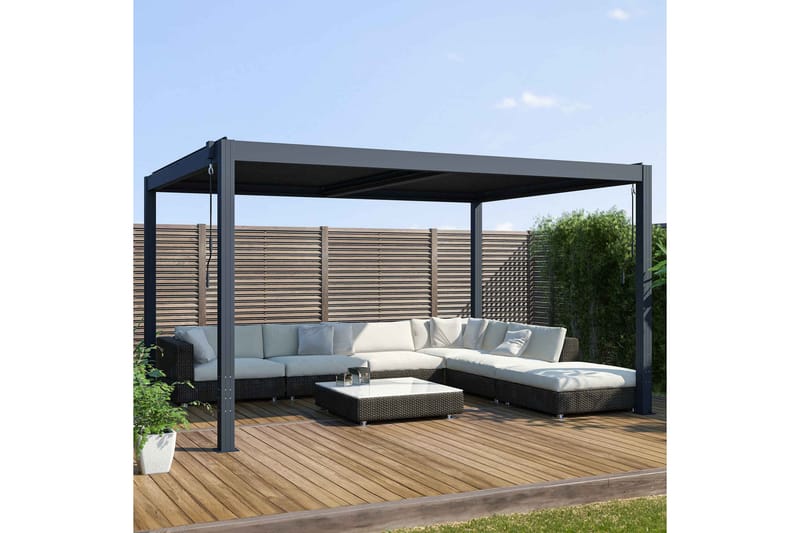 Fornorth Pergola Lounge 4x3 m - Mörk Grå - Utemöbler - Solskydd - Pergola