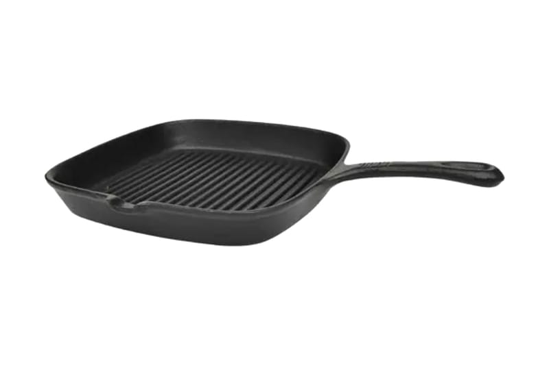 Gjutjärnspanna grill 24x23 cm - Svart - Grilltillbehör