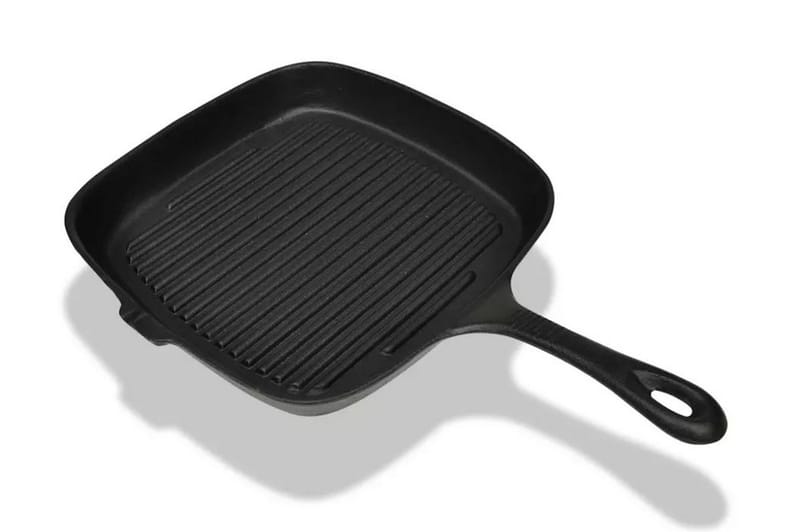 Gjutjärnspanna grill 24x23 cm - Svart - Trädgård & spabad - Grillar & matlagning utomhus - Grilltillbehör