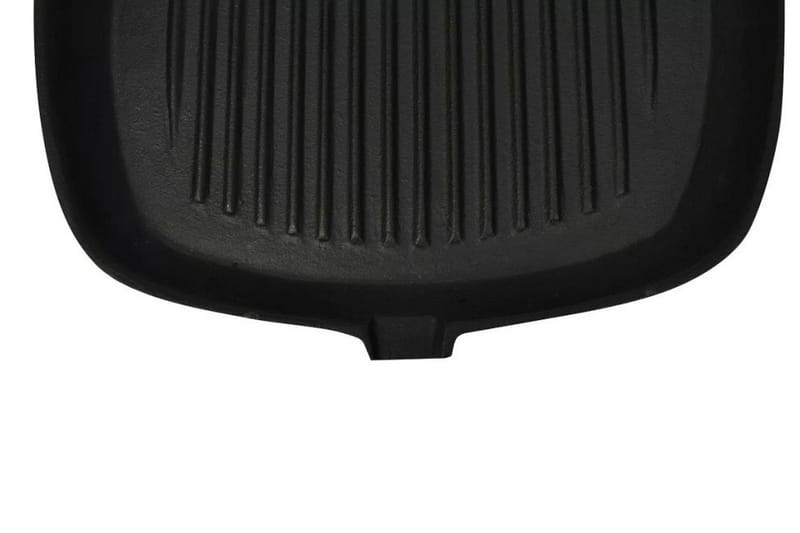 Gjutjärnspanna trähandtag grill 20x20 cm - Svart - Grilltillbehör