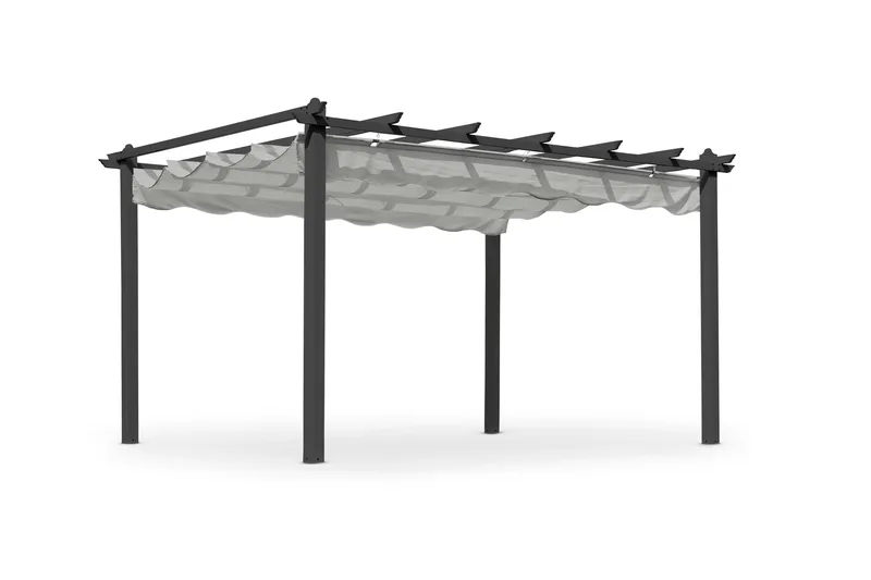 Pergola Hillerstorp Skanör 300 x 400 cm - Svart/Vit - Utemöbler - Solskydd - Pergola