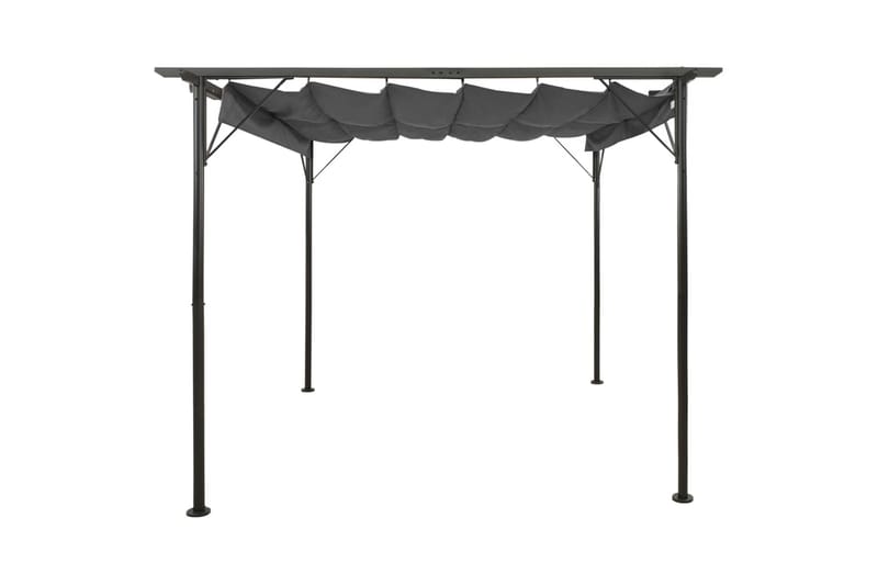 Pergola med infällbart tak antracit 3x3 m stål 180 g/m² - Grå - Grilltält - Pergola