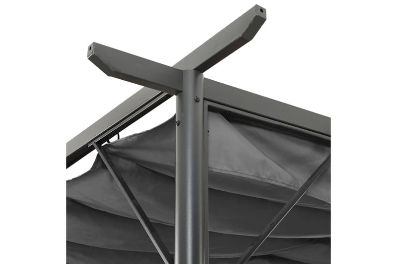 Pergola med infällbart tak antracit 3x3 m stål 180 g/m² - Grå - Grilltält - Pergola