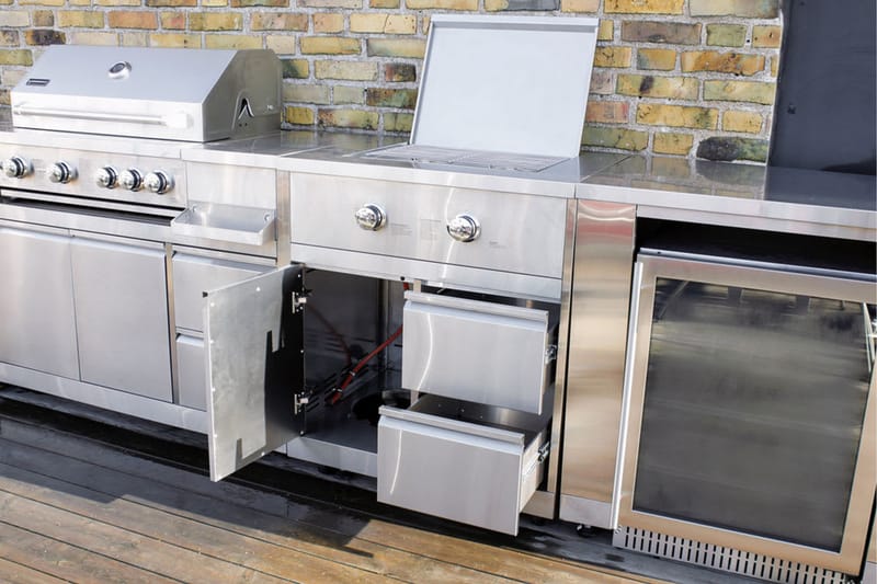 Inox Range - Modul med sidobrännare - Myoutdoorkitchen - Grilltillbehör - Grillwok & stekhäll