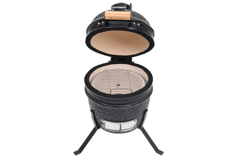 Kamado Rökgrill 2-i-1 keramik 56 cm svart - Svart - Grilltillbehör - Rökar & rökgrillar