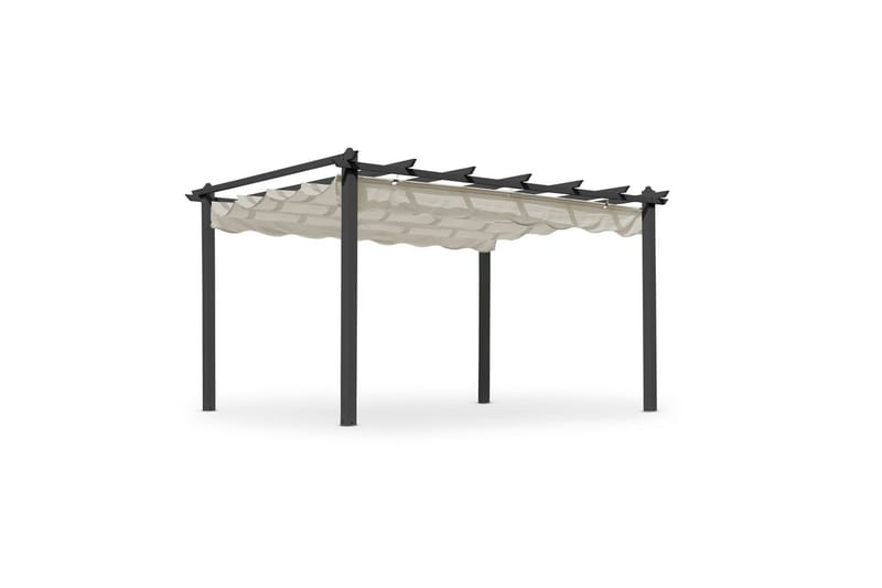 Pergola Hillerstorp Skanör 300 x 400 cm - Svart/Sand - Utemöbler - Solskydd - Pergola