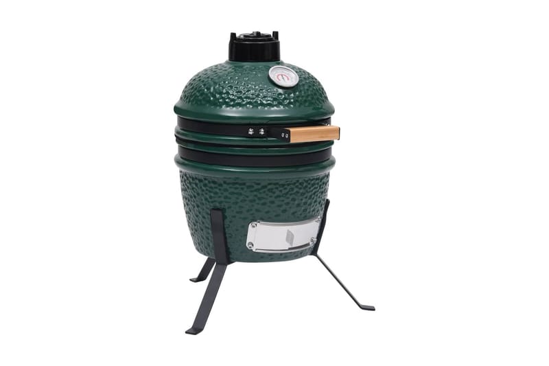 Kamado Rökgrill 2-i-1 keramik 56 cm grön - Grön - Grilltillbehör - Rökar & rökgrillar