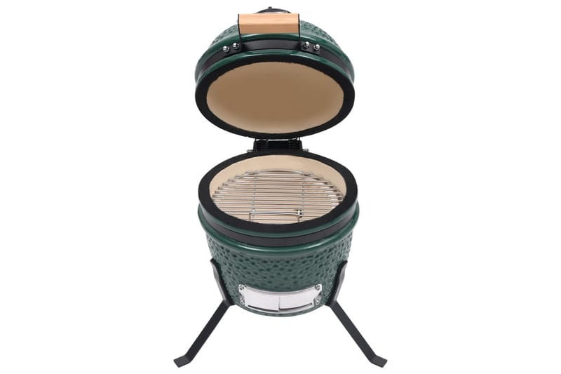 Kamado Rökgrill 2-i-1 keramik 56 cm grön - Grön - Grilltillbehör - Rökar & rökgrillar