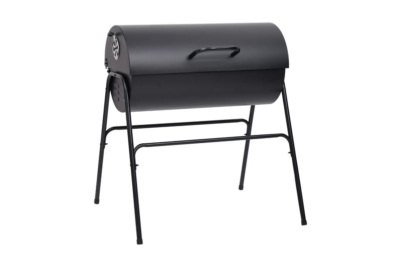 Grilltunna med 2 grillgaller svart 80x95x90 cm stål - Svart - Trädgård & spabad - Grillar & matlagning utomhus - Kolgrillar