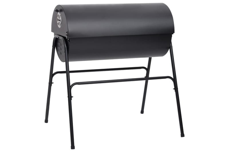 Grilltunna med 2 grillgaller svart 80x95x90 cm stål - Svart - Trädgård & spabad - Grillar & matlagning utomhus - Kolgrillar