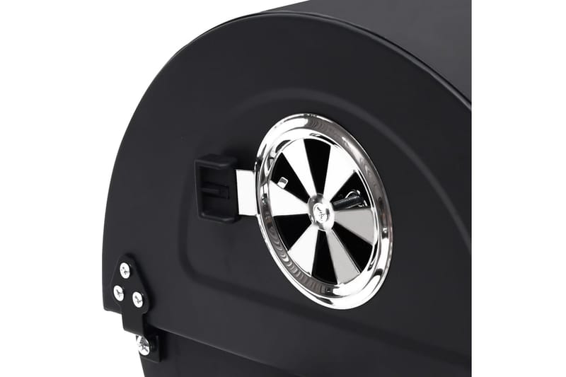 Grilltunna med hjul och bord svart stål 115x85x95 cm - Svart - Kolgrillar - Grilltunnor