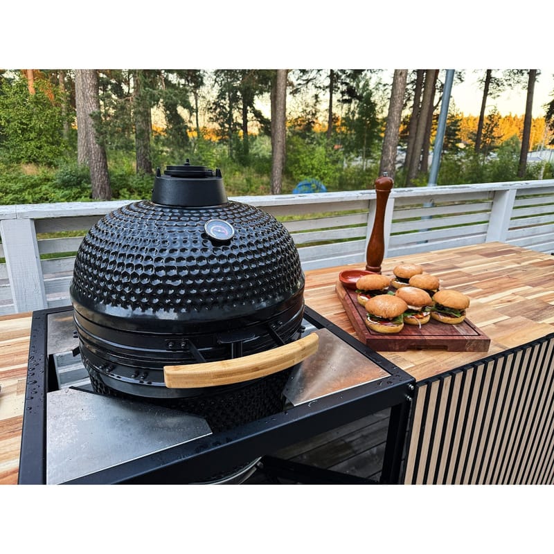 Kamado Grill | Keramisk Grill BBQ | Ø45 cm  | Svart - Trädgård & spabad - Grillar & matlagning utomhus - Kolgrillar - Klotgrillar