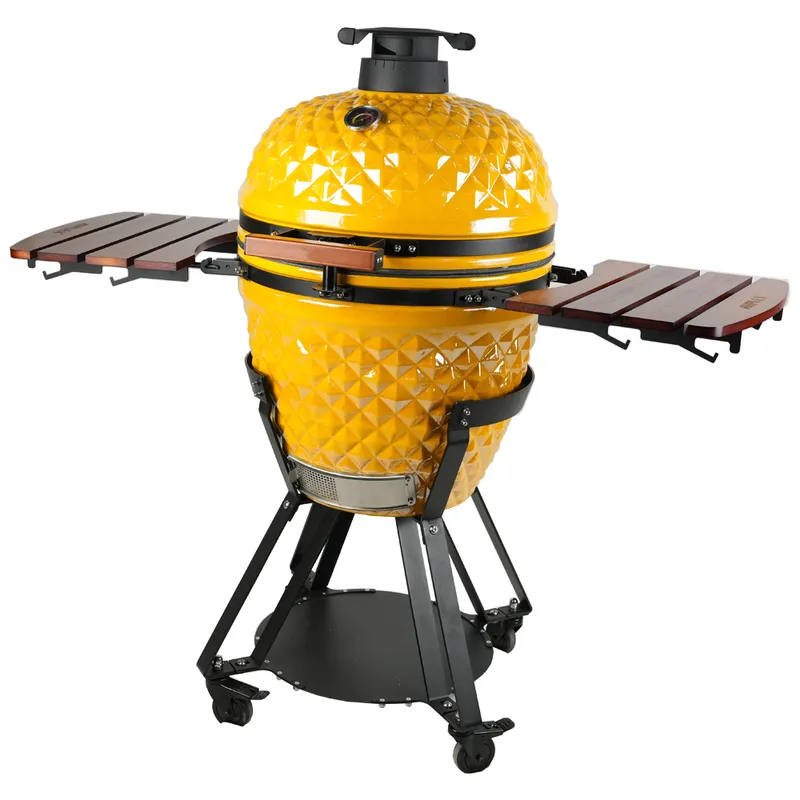 Kamadogrill  Ø54 cm | Keramisk kolgrill i Yellow Pineapple-design med termometer | Hawaii - Trädgård & spabad - Grillar & matlagning utomhus - Kolgrillar - Klotgrillar