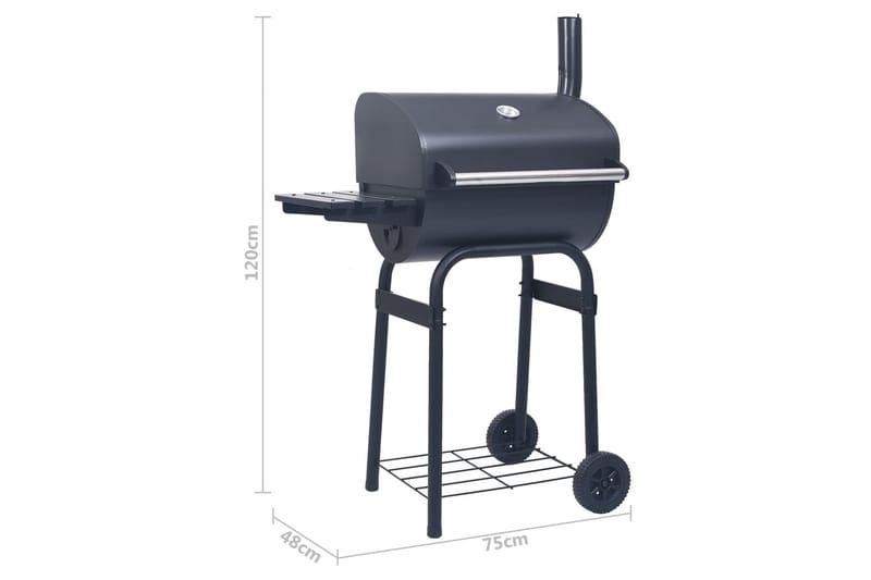 Kolgrill/rökargrill med nedre hylla svart - Svart - Trädgård & spabad - Grillar & matlagning utomhus - Kolgrillar