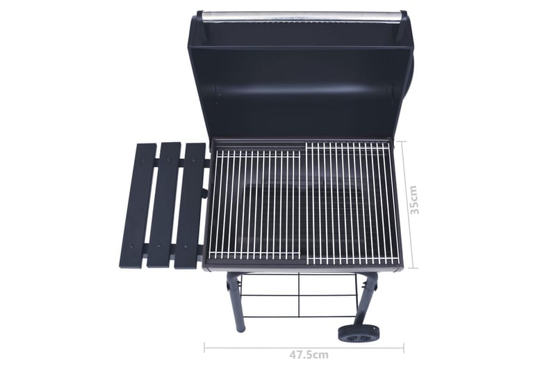 Kolgrill/rökargrill med nedre hylla svart - Svart - Trädgård & spabad - Grillar & matlagning utomhus - Kolgrillar