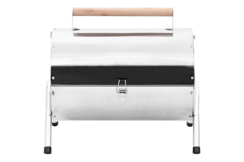 Portabel kolgrill dubbel rostfritt stål - Silver - Trädgård & spabad - Grillar & matlagning utomhus - Kolgrillar