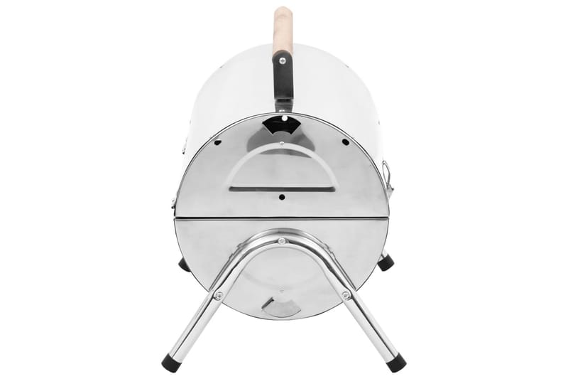 Portabel kolgrill dubbel rostfritt stål - Silver - Trädgård & spabad - Grillar & matlagning utomhus - Kolgrillar