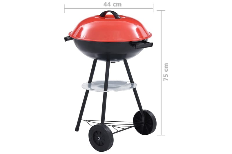 Portabel kolgrill med hjul XXL 44 cm - Flerfärgad - Klotgrillar - Kolgrillar