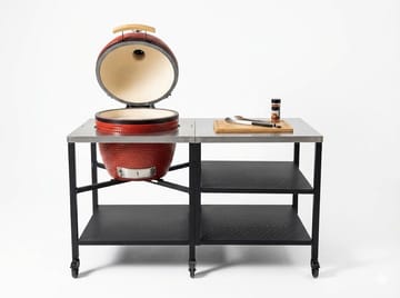 Utekök Kamadogrill AU-21 (47 cm) – Vinröd | Keramisk grill med integrerad arbetsstation - Trädgård & spabad - Grillar & matlagning utomhus - Kolgrillar - Klotgrillar