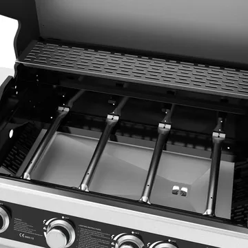 Rostfri gasolgrill med sidobrännare | Lock med glasfönster | Kansas - Trädgård & spabad - Grillar & matlagning utomhus - Gasolgrill