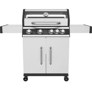 Rostfri gasolgrill med sidobrännare | Lock med glasfönster | Kansas - Trädgård & spabad - Grillar & matlagning utomhus - Gasolgrill