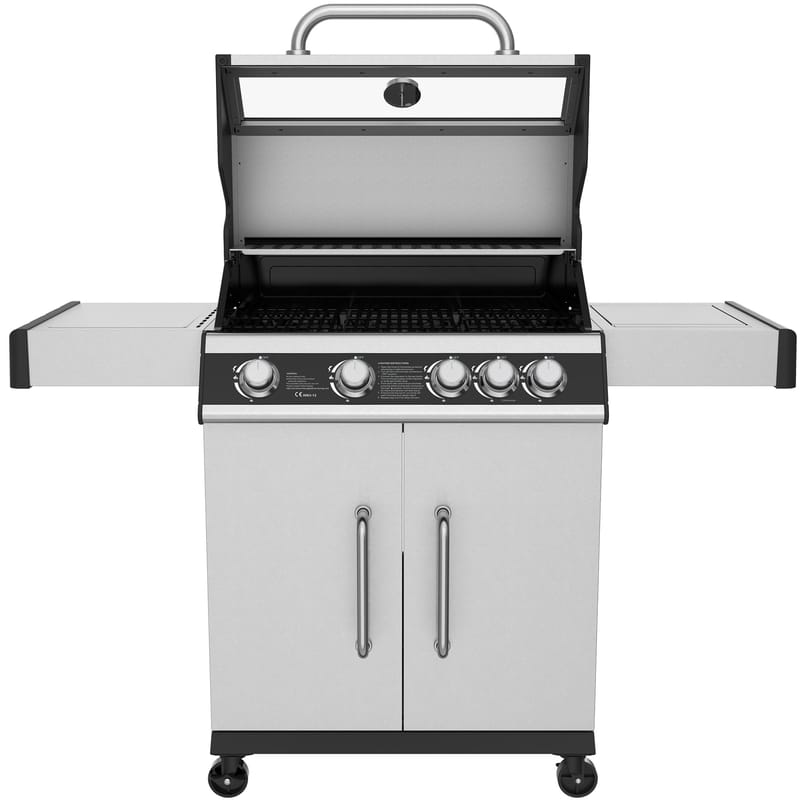 Rostfri gasolgrill med sidobrännare | Lock med glasfönster | Kansas - Trädgård & spabad - Grillar & matlagning utomhus - Gasolgrill