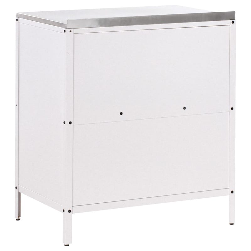 2-delat utekök med vask 4 dörrar Vilama - Vit, Silver - Trädgård & spabad - Grillar & matlagning utomhus - Utekök - Färdiga utekök