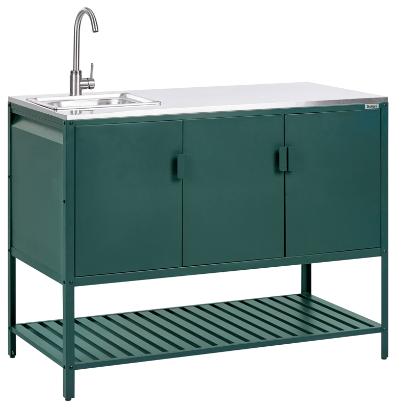 2-Delat Utekök med Vask Maenza Stål - Grön/Svart - Trädgård & spabad - Grillar & matlagning utomhus - Utekök - Färdiga utekök