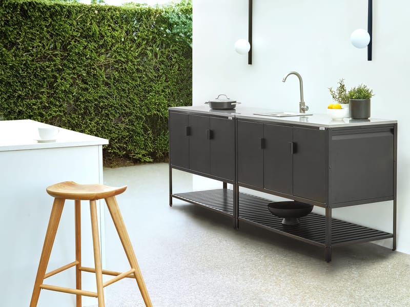 2-Delat Utekök med Vask Maenza Stål - Svart - Trädgård & spabad - Grillar & matlagning utomhus - Utekök - Färdiga utekök