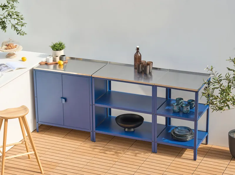 2-Delat Utekök Vilama Stål - Blå/Silver - Trädgård & spabad - Grillar & matlagning utomhus - Utekök - Färdiga utekök