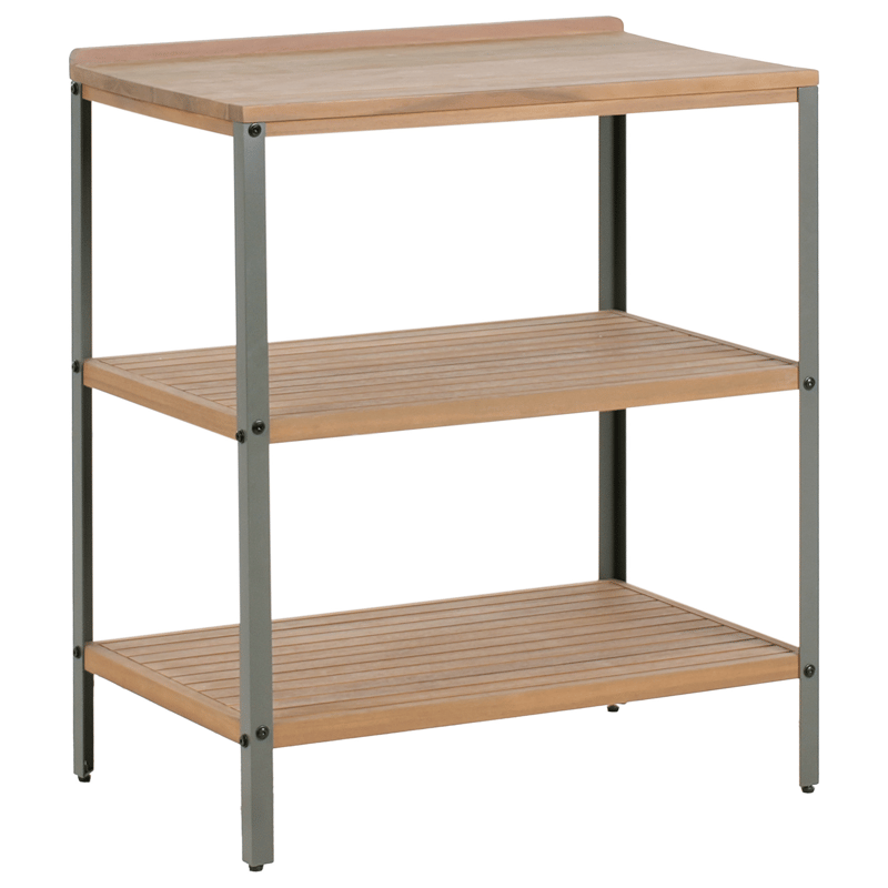 3-Delat Utekök med Vask Ivrea Akaciaträ - Brun/Grå/Svart - Trädgård & spabad - Grillar & matlagning utomhus - Utekök - Färdiga utekök