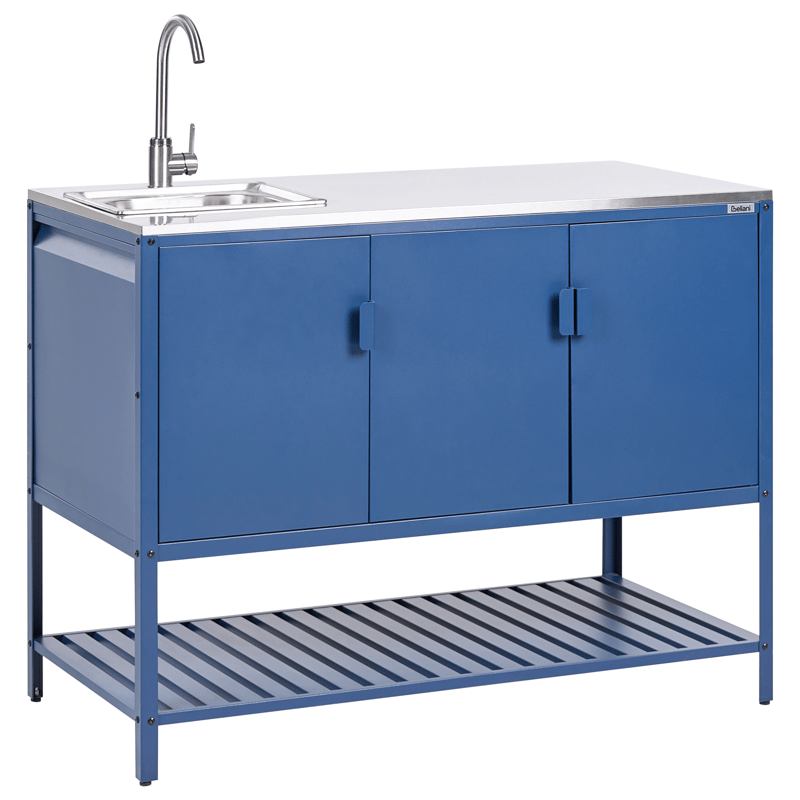 3-Delat Utekök med Vask Maenza Stål - Blå/Silver - Trädgård & spabad - Grillar & matlagning utomhus - Utekök - Färdiga utekök