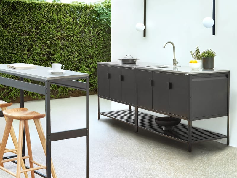 3-Delat Utekök med Vask Maenza - Svart - Trädgård & spabad - Grillar & matlagning utomhus - Utekök - Färdiga utekök