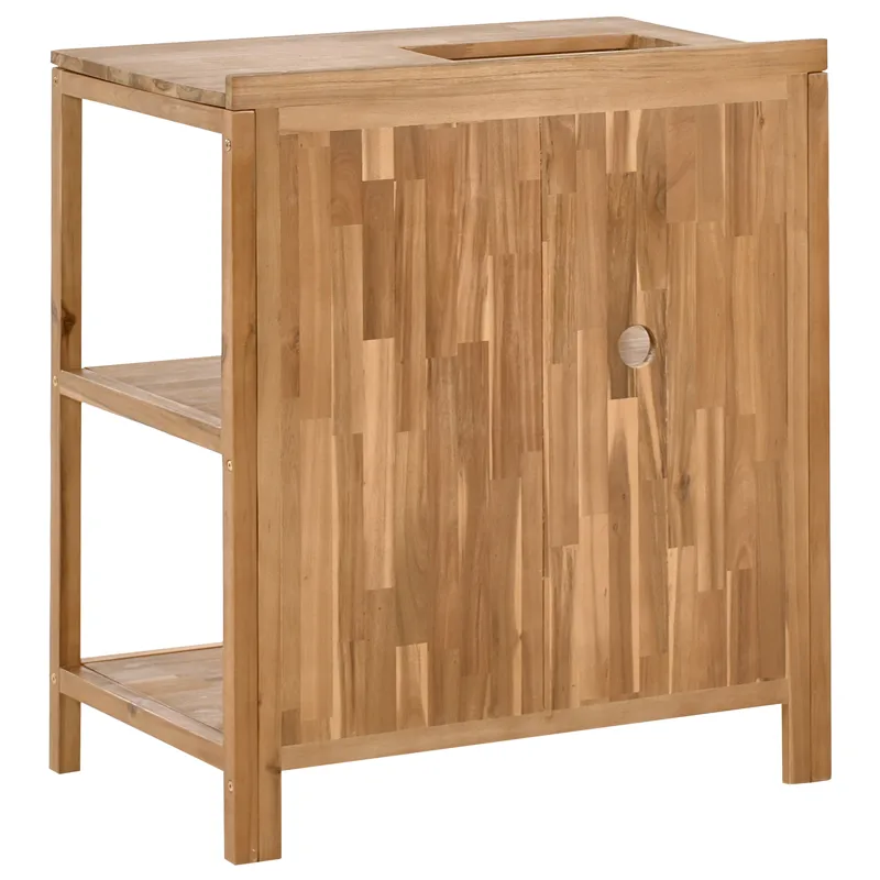 3-Delat Utekök med Vask Venosa Akaciaträ - Brun/Svart/Silver - Trädgård & spabad - Grillar & matlagning utomhus - Utekök - Färdiga utekök