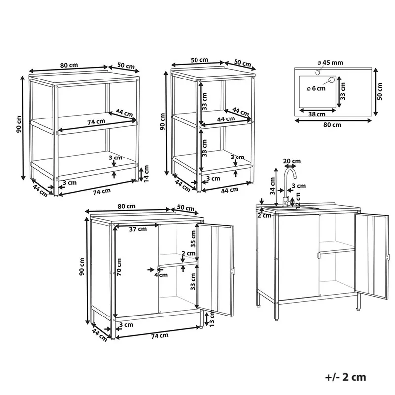 4-delat Vilama - Trädgård & spabad - Grillar & matlagning utomhus - Utekök - Färdiga utekök