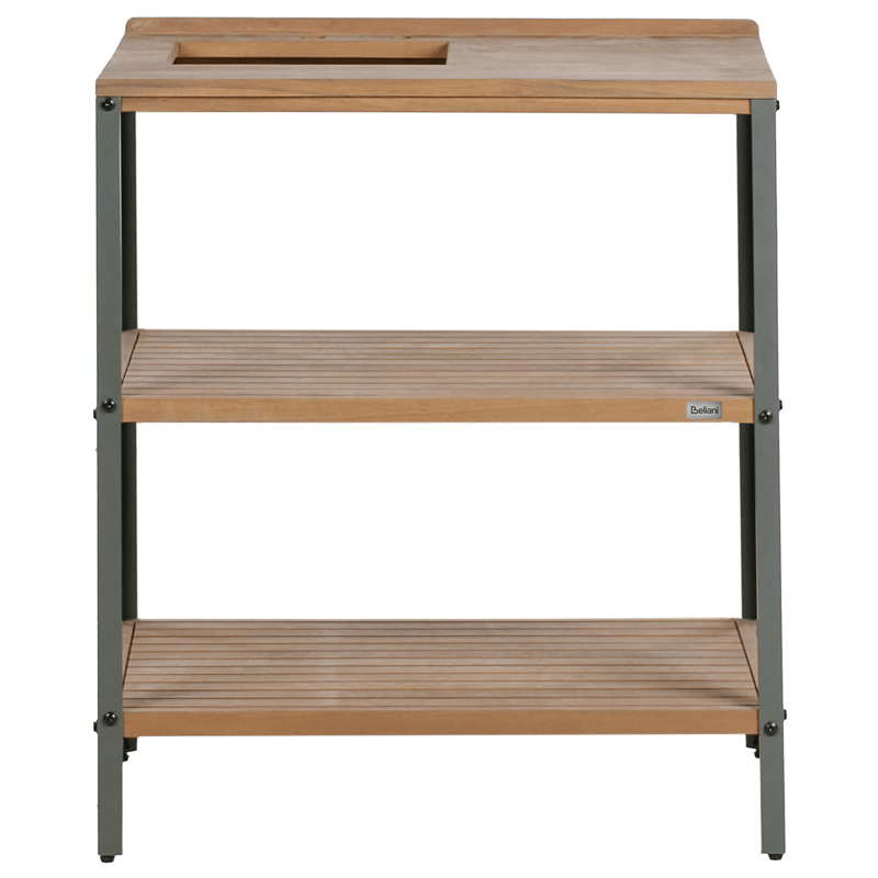 Köksö med Vask För Utomhusbruk Ivrea Akaciaträ - Brun/Grå/Svart - Trädgård & spabad - Grillar & matlagning utomhus - Utekök - Färdiga utekök