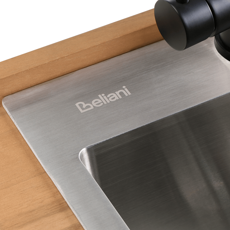 Köksö med Vask För Utomhusbruk Ivrea Akaciaträ - Brun/Grå/Svart - Trädgård & spabad - Grillar & matlagning utomhus - Utekök - Färdiga utekök