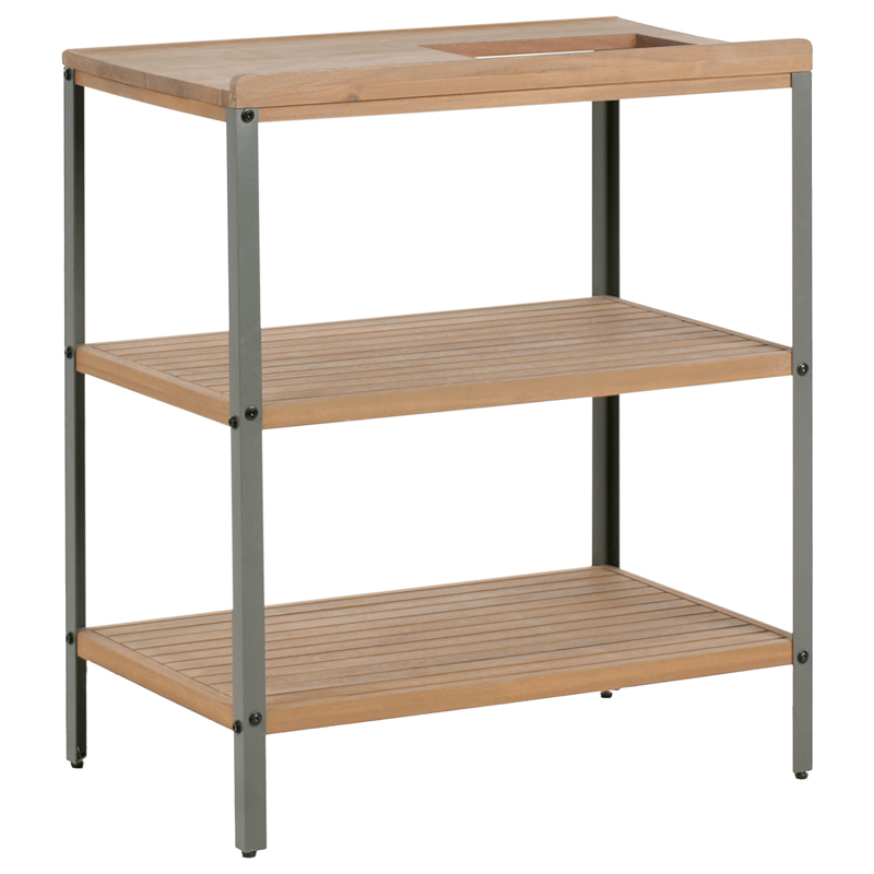 Köksö med Vask För Utomhusbruk Ivrea Akaciaträ - Brun/Grå/Svart - Trädgård & spabad - Grillar & matlagning utomhus - Utekök - Färdiga utekök