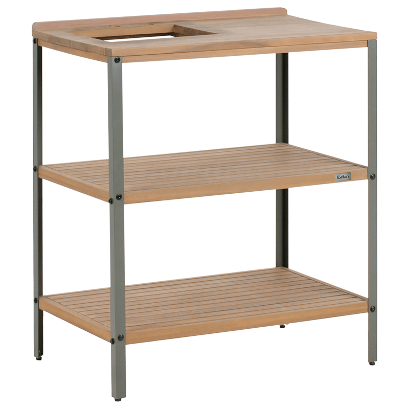 Köksö med Vask För Utomhusbruk Ivrea Akaciaträ - Brun/Grå/Svart - Trädgård & spabad - Grillar & matlagning utomhus - Utekök - Färdiga utekök