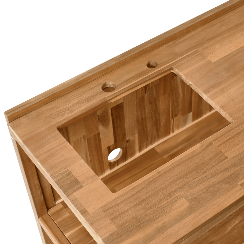 Köksö med Vask För Utomhusbruk Venosa Akaciaträ - Brun/Silver - Trädgård & spabad - Grillar & matlagning utomhus - Utekök - Färdiga utekök