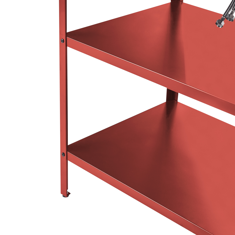 Köksö med Vask För Utomhusbruk Vilama - Röd/Silver - Trädgård & spabad - Grillar & matlagning utomhus - Utekök - Färdiga utekök