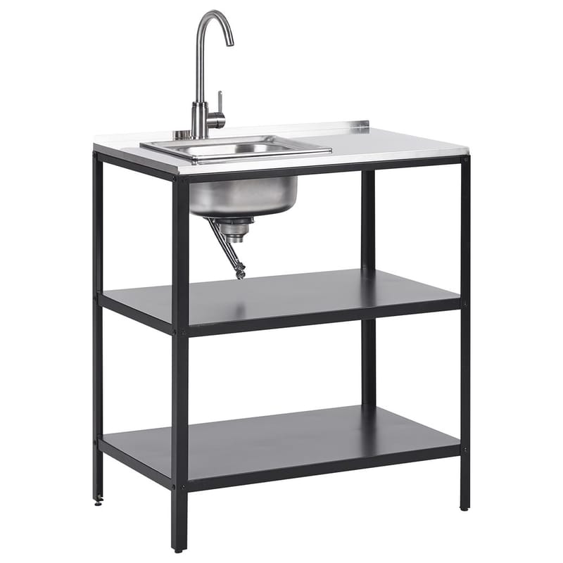 Köksö med vask Vilama, Svart, Silver