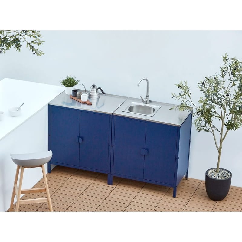 Kökskåp med vask Vilama - Blå, Silver - Trädgård & spabad - Grillar & matlagning utomhus - Utekök - Färdiga utekök