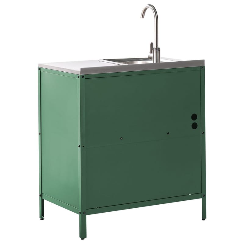 Kökskåp med vask Vilama - Grön, Silver - Trädgård & spabad - Grillar & matlagning utomhus - Utekök - Färdiga utekök