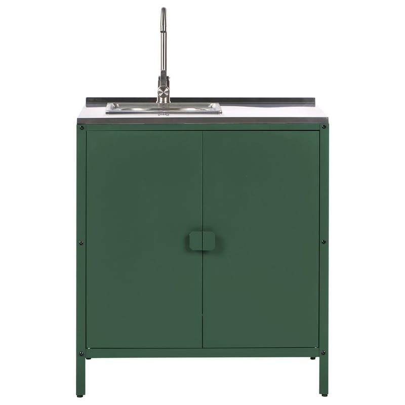 Kökskåp med vask Vilama - Grön, Silver - Trädgård & spabad - Grillar & matlagning utomhus - Utekök - Färdiga utekök